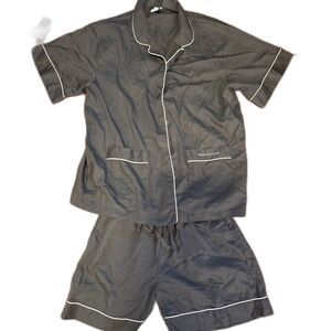 Nordic Sleep by FossFlakes Pajama Set Top Shorts size S/M Gray Loungewear